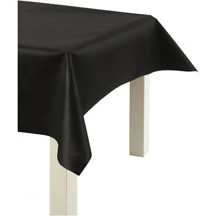 Tablecloth of imitation fabric, black, W: 125 cm, 70 g, 10 m/ 1 roll.