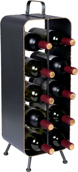 DUTCHBONE Stabil wine rack, with space for 10 bottles - black iron